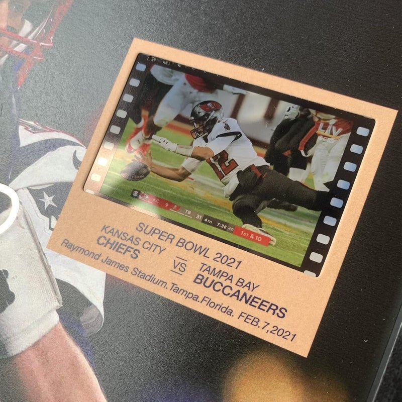 ORIMAMI Sport Fans Gifts - Signed Tom Brady Wooden Framed Photo Art Decor with 1x35mm Memorabilia Film Display,Cool Collectible Gifts for Football Fans - 8x6 Inches - Image 4